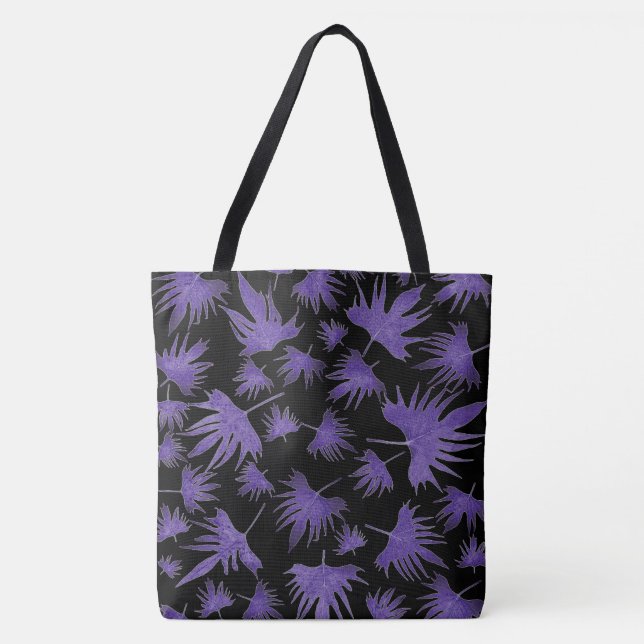 Purple Canary Vine Leaves Tote Bag (Front)