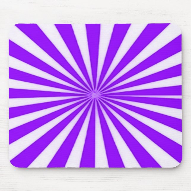 Purple Candy Cane Star Burst Stripes Pattern Mouse Mat (Front)