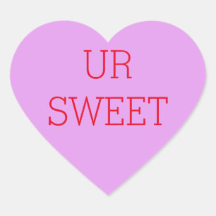 Purple Candy Conversation Heart Sticker your text