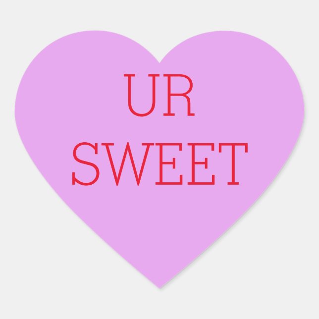 Purple Candy Conversation Heart Sticker your text (Front)