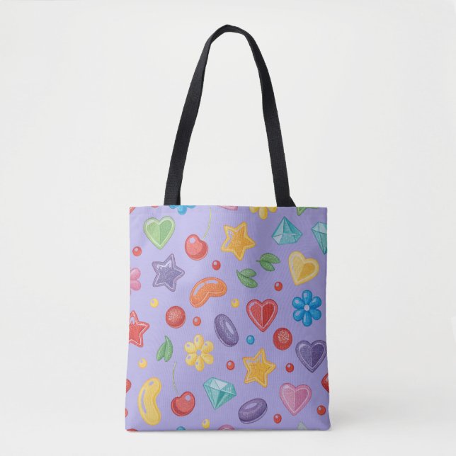 “Purple Candy Star Tote Bag (Front)