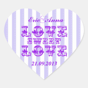 Purple Candy Stripe LOVE SWEET LOVE sticker