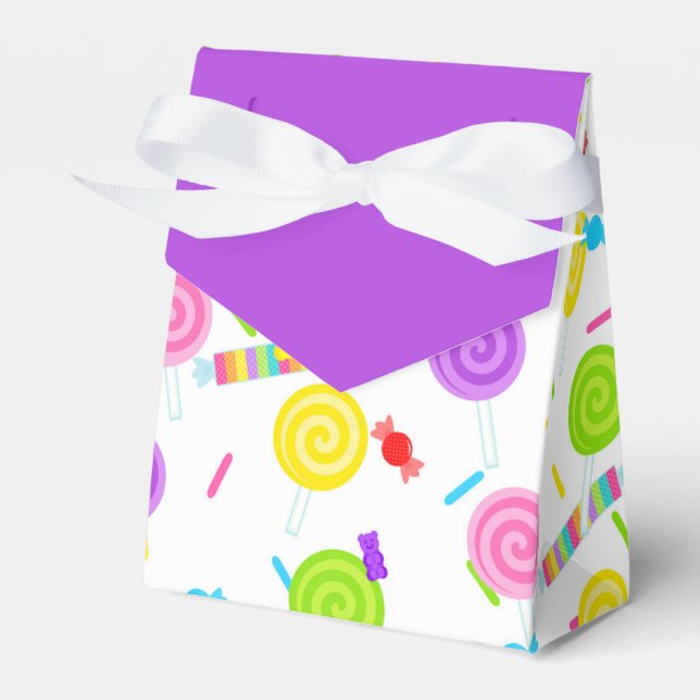 Purple Candy Sweet Treat Favour Boxes (Front Side)