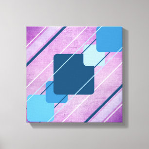 Purple Canvas Blue Geometric AP0010 Wrapped Canvas