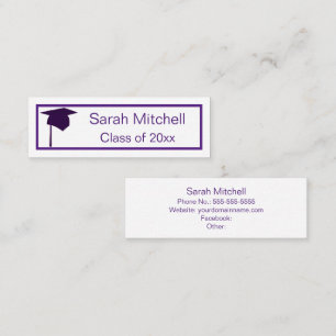 Purple Cap - Graduation Name Insert Cards