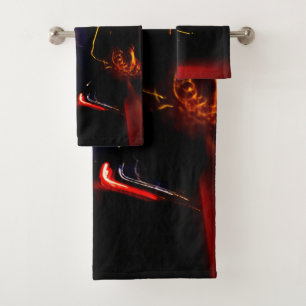 purple car dance bath towel set