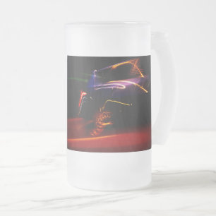 purple car dance frosted glass beer mug