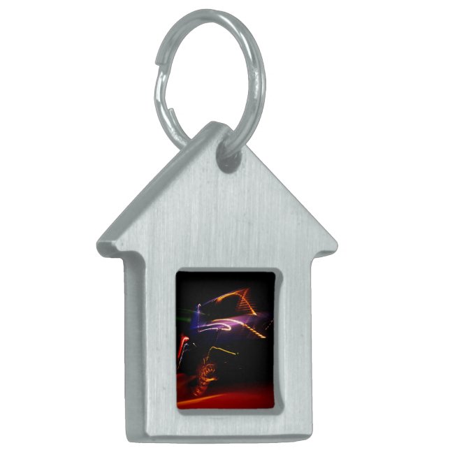 purple car dance pet ID tag (Front Left)