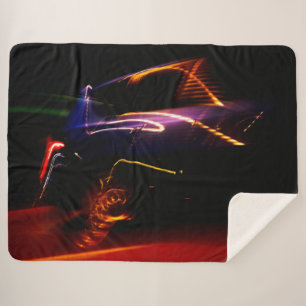 purple car dance sherpa blanket