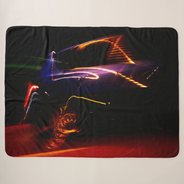 purple car dance sherpa blanket (Front (Horizontal))
