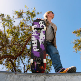 purple car dance skateboard