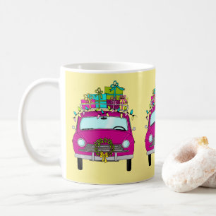 Purple Car with Christmas Gifts Coffee Mug