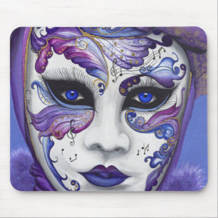 Purple Carnival Mask by PSOVART Mouse Mat