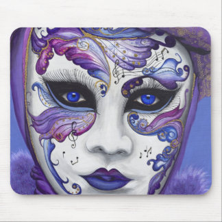 Purple Carnival Mask by PSOVART Mouse Mat