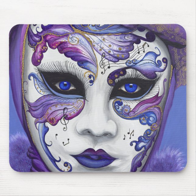 Purple Carnival Mask by PSOVART Mouse Mat (Front)
