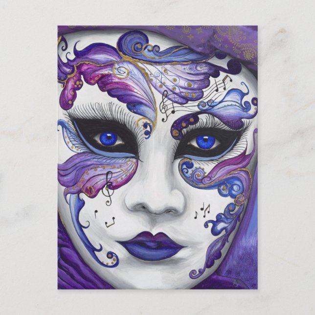 Purple Carnival Mask by PSOVART Postcard (Front)