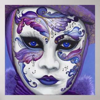 Purple Carnival Mask Poster