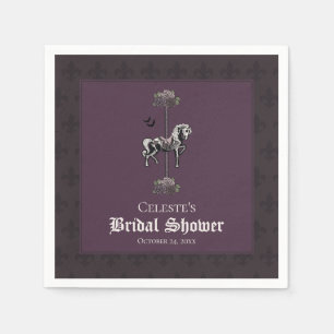 Purple Carousel Skeleton Horse Napkin