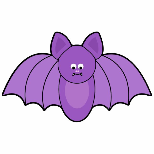 Purple Cartoon Bat Halloween Photo Sculpture Decoration (Front)