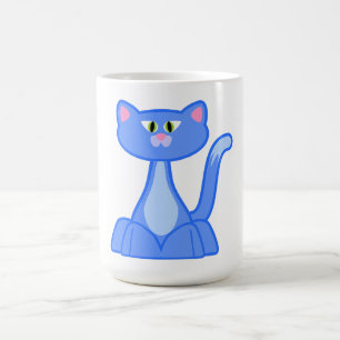 Purple Cartoon Cat Mug