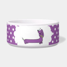 Purple Cartoon Doxie Polka Dot