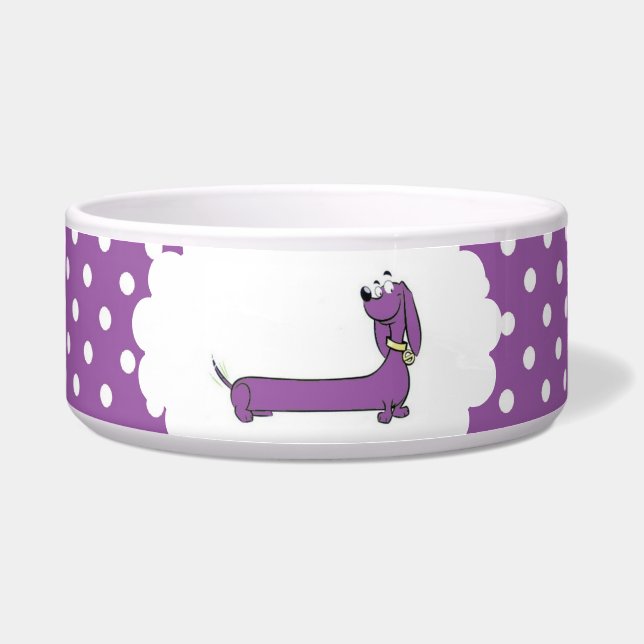 Purple Cartoon Doxie Polka Dot (Front)