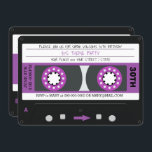 Purple Cassette Tape Retro 80s Birthday Party Invitation<br><div class="desc">Purple Cassette Tape Retro 80s Birthday Party Invitation</div>