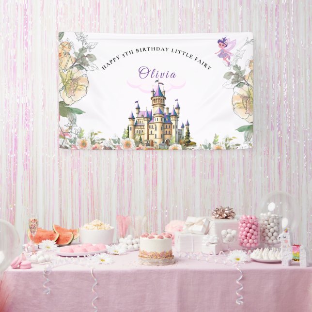 Purple Castle Fairytale Birthday Theme with Fairy Banner (Party)
