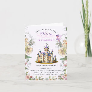 Purple Castle Fairytale Birthday Theme with Fairy Invitation