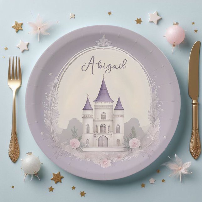 Purple Castle Paper Plates (Creator Uploaded)