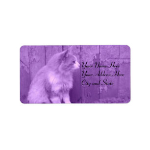 Purple Cat Address Labels