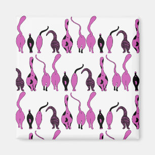 Purple Cat Butt Patttern Magnet