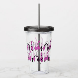 Purple Cat Butts Pattern Acrylic Tumbler