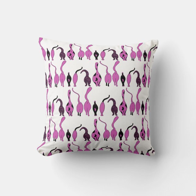 Purple Cat Butts Pattern Cushion (Front)