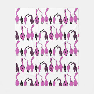 Purple Cat Butts Pattern Fleece Blanket