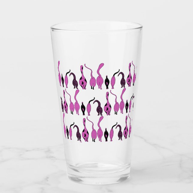 Purple Cat Butts Pattern Glass (Front)