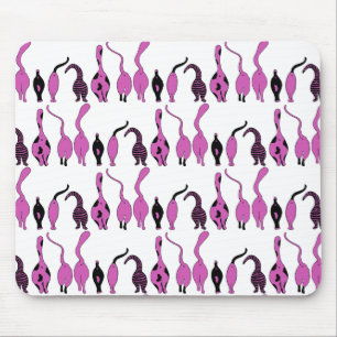 Purple Cat Butts Pattern Mouse Mat