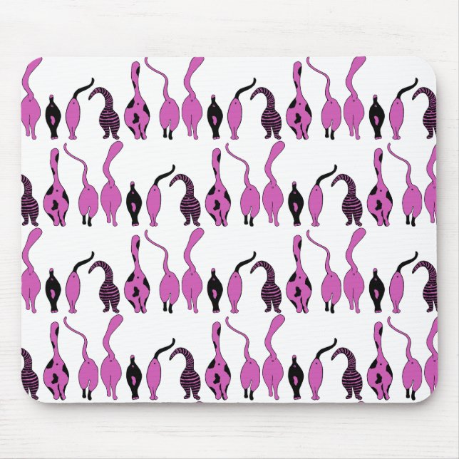 Purple Cat Butts Pattern Mouse Mat (Front)