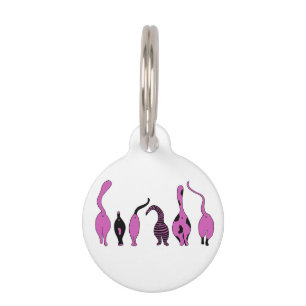 Purple Cat Butts Pet Tag