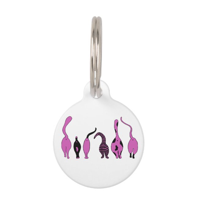 Purple Cat Butts Pet Tag (Front)