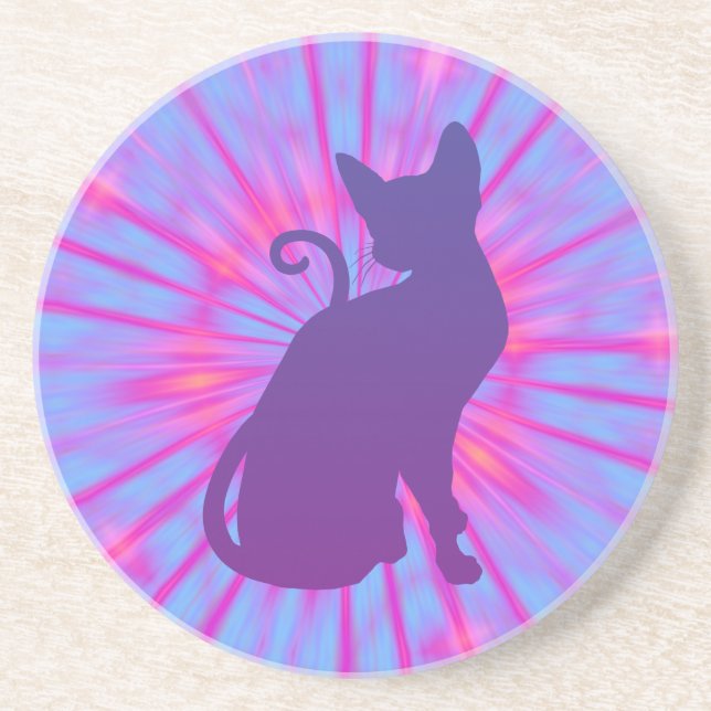 Purple Cat Coaster (Front)