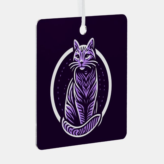 Purple Cat Crafts Metal Tree Decoration (Front Right)