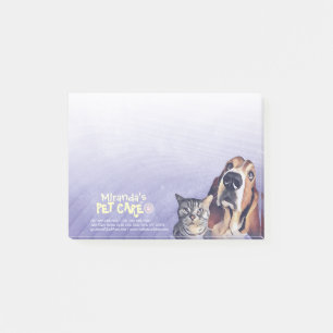 Purple Cat Dog Pet Care Sitting Grooming Post-it Notes
