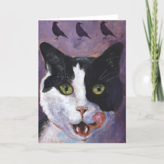 Purple Cat Greeting Card