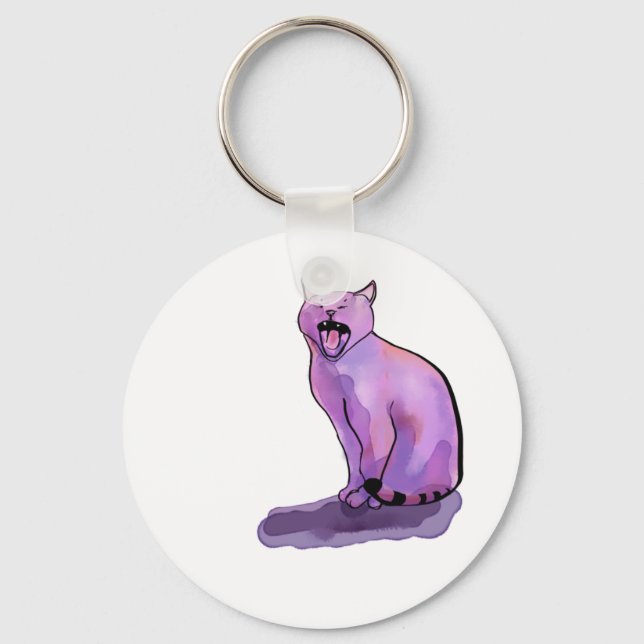 Purple Cat Key Ring (Front)