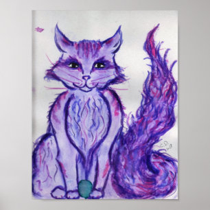 purple cat poster