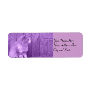 Purple Cat  Return Address Labels