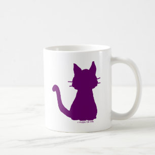 Purple Cat Silhouette Coffee Mug