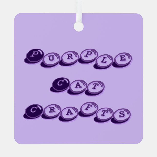 Purple Cat Stylish Metal Tree Decoration (Back)