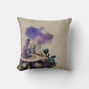 Purple Caterpillar Alice in Wonderland Decoupage Cushion